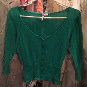 Cute green eyelet cardigan